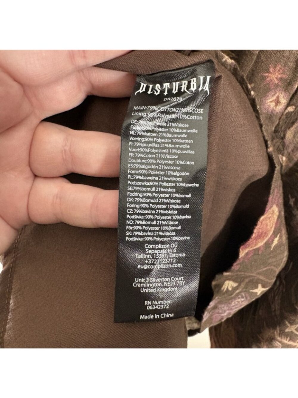 Disturbia Brown Celestial Print Mini Dress - Picture 13 of 16